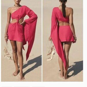 Cult Gaia Lucienne One Shoulder Cut Out Mini Dress